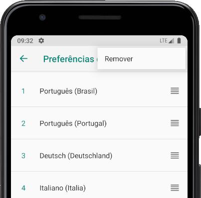 Remover idiomas do Android