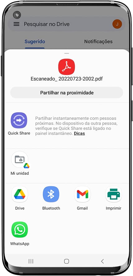 Compartilhar documento digitalizado