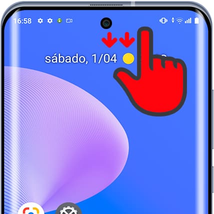 Abra o painel rápido do Android