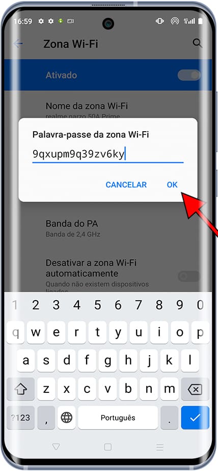 Modifique a senha do ponto de acesso do Android