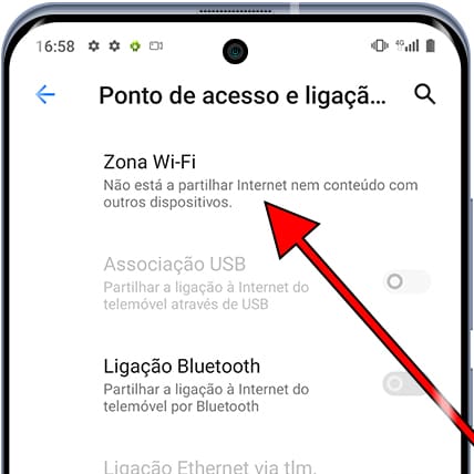 Ponto de acesso Wi-Fi Android