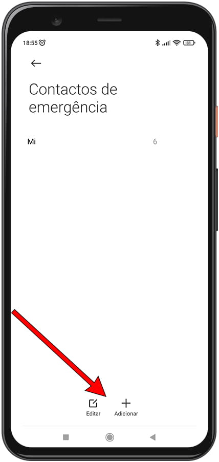 Adicionar contatos de emergência Xiaomi