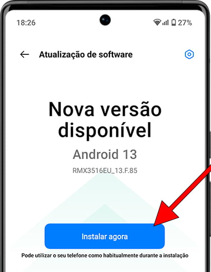 Instalar agora atualização Android