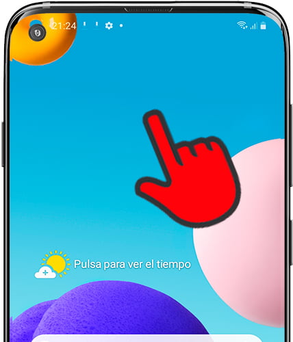 Pressione e mantenha pressionado na tela inicial do Samsung