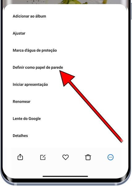 Definir como papel de parede da galeria no Xiaomi
