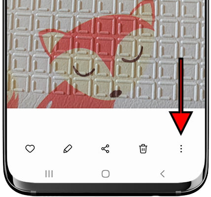 Opções de imagens da galeria Samsung